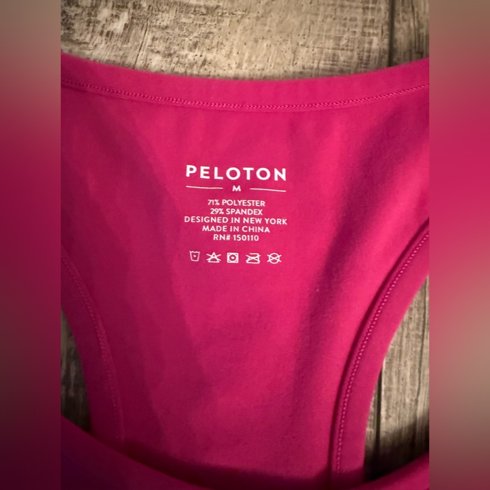 Peleton Pink Cadent Cropped Racerback Tank Medium Cycling Workout Exercise - Picture 5 of 8